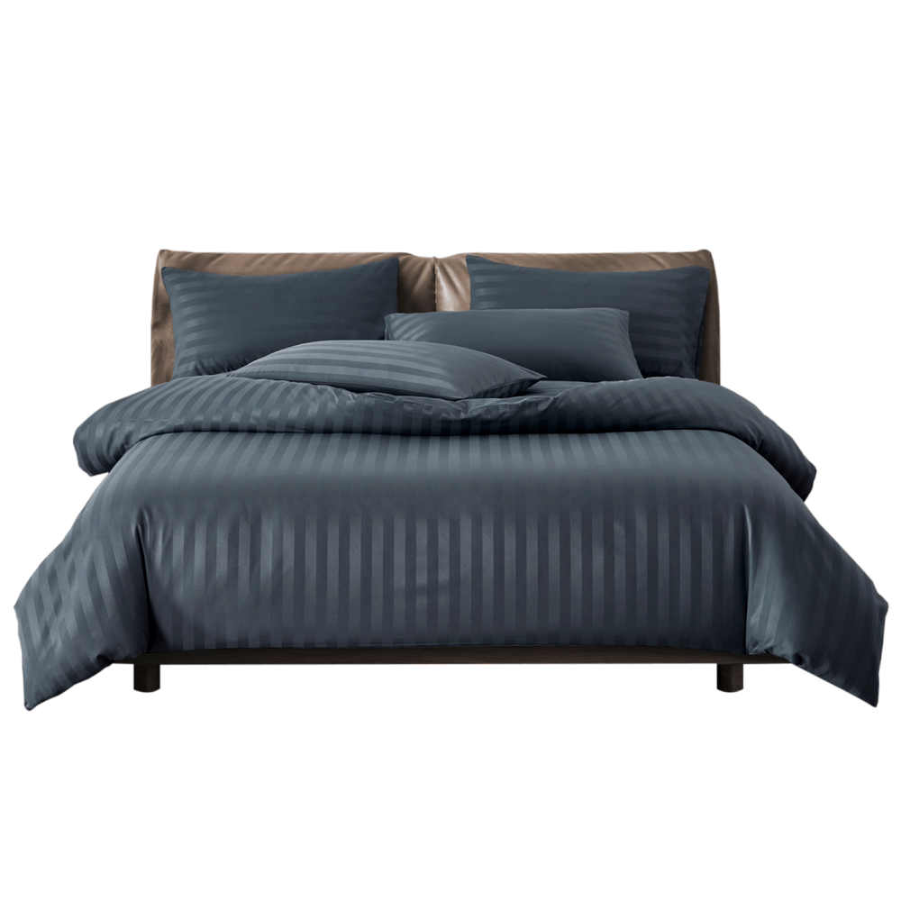 ชุดผ้าปูที่นอน 6 ฟุต 5 ชิ้น IBED ลายริ้ว IMPERIAL BLUE